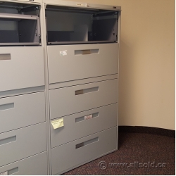 Global Lt. Grey 5 Drawer Lateral File Cabinet, Locking